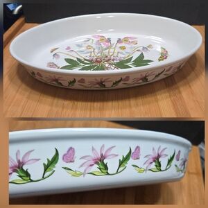 Vintage Portmeirion 'Christmas Rose' Floral Botanical Casserole/Baking Dish